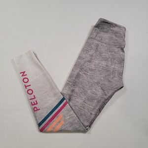 Peloton Women High Rise Roller Rink Glitter Leggings Small Gray Ombre Logo